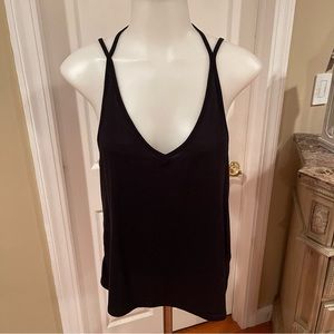 Poof! Women’s Blk Open Back Tank Top SZ M
